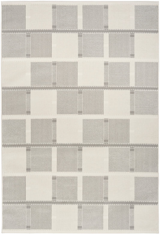 Nourison Nordic 5' x 7' Ivory Grey Modern Indoor Rug