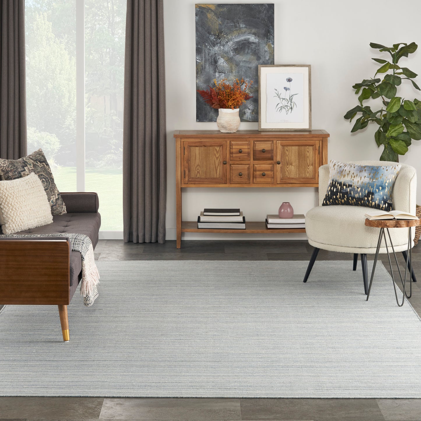 Nourison Interweave 10' x 14' Light Blue Modern Indoor Rug