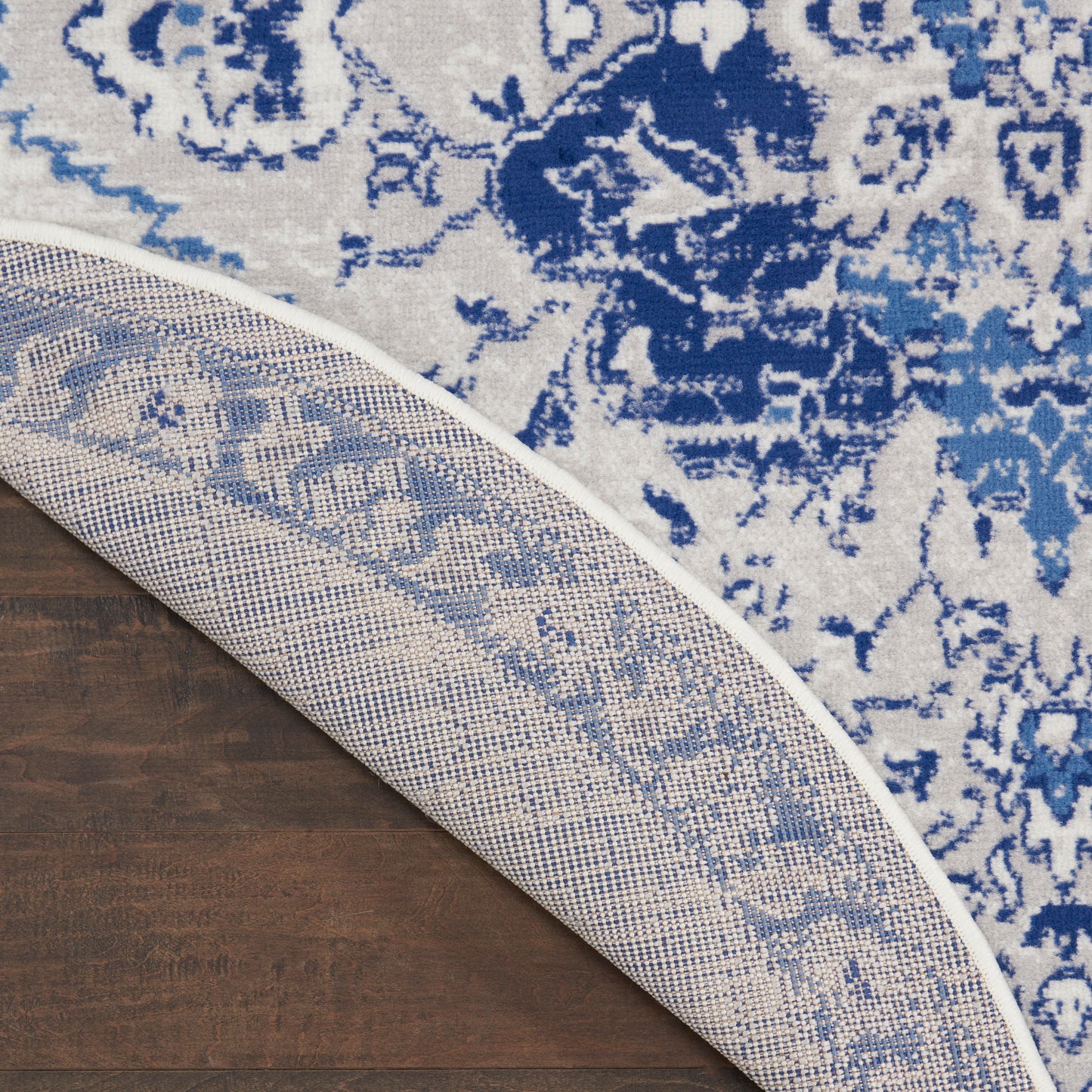 Nourison Whimsicle 5' x Round Ivory Blue Bohemian Indoor Rug