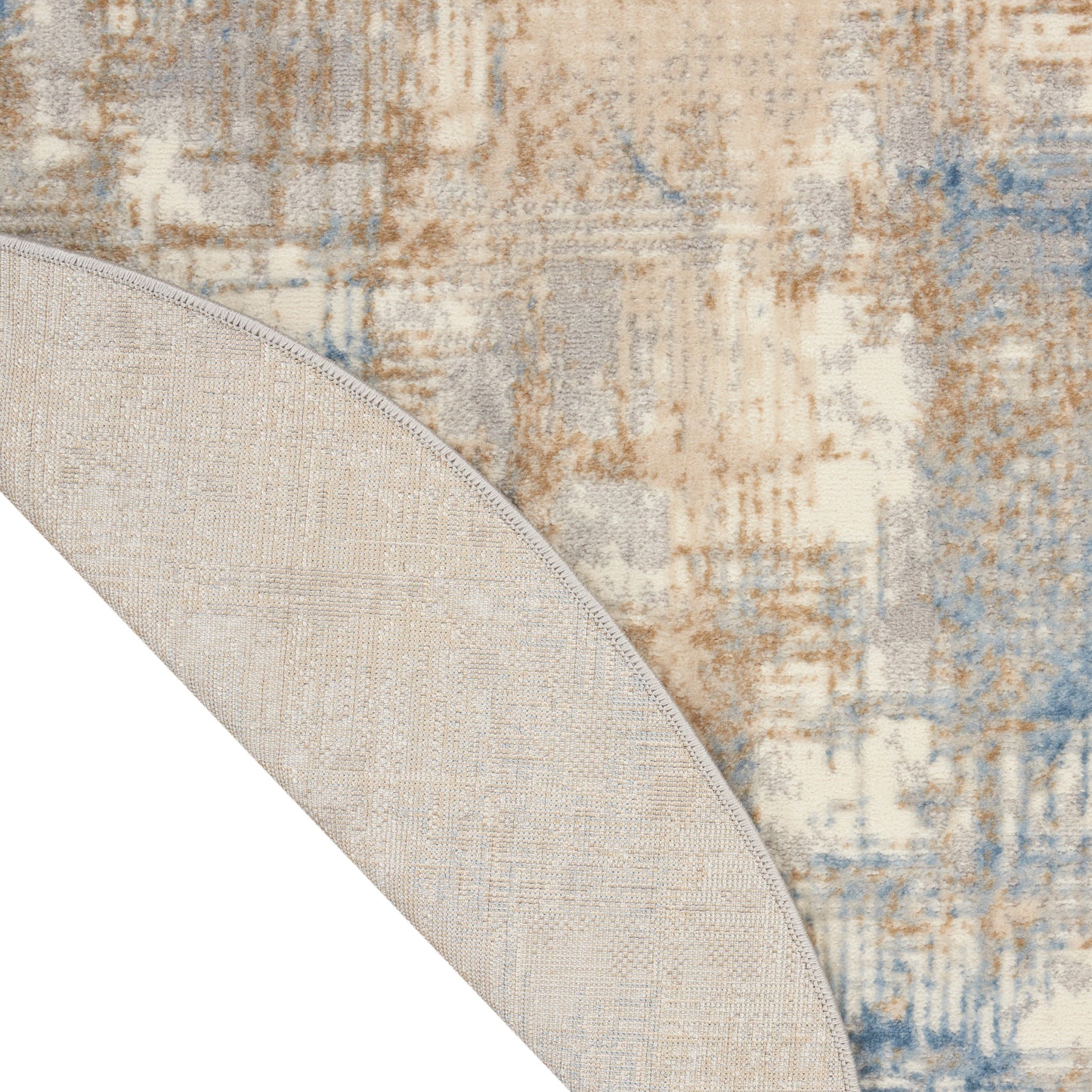 Calvin Klein CK950 Rush 4' x Round Blue Beige Modern Indoor Rug