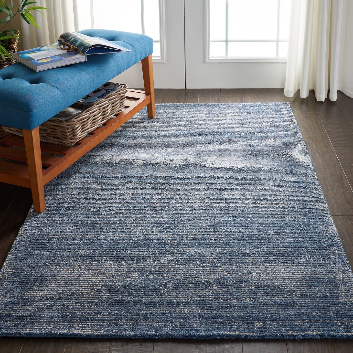 Nourison Weston 5'3" x 7'5" Aegean Blue Modern Indoor Rug