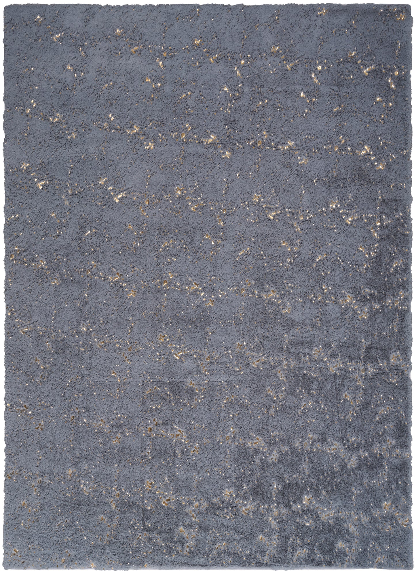 Nourison Cozy Shimmer 5'3" x 7'3" Slate Gold Glam Indoor Rug