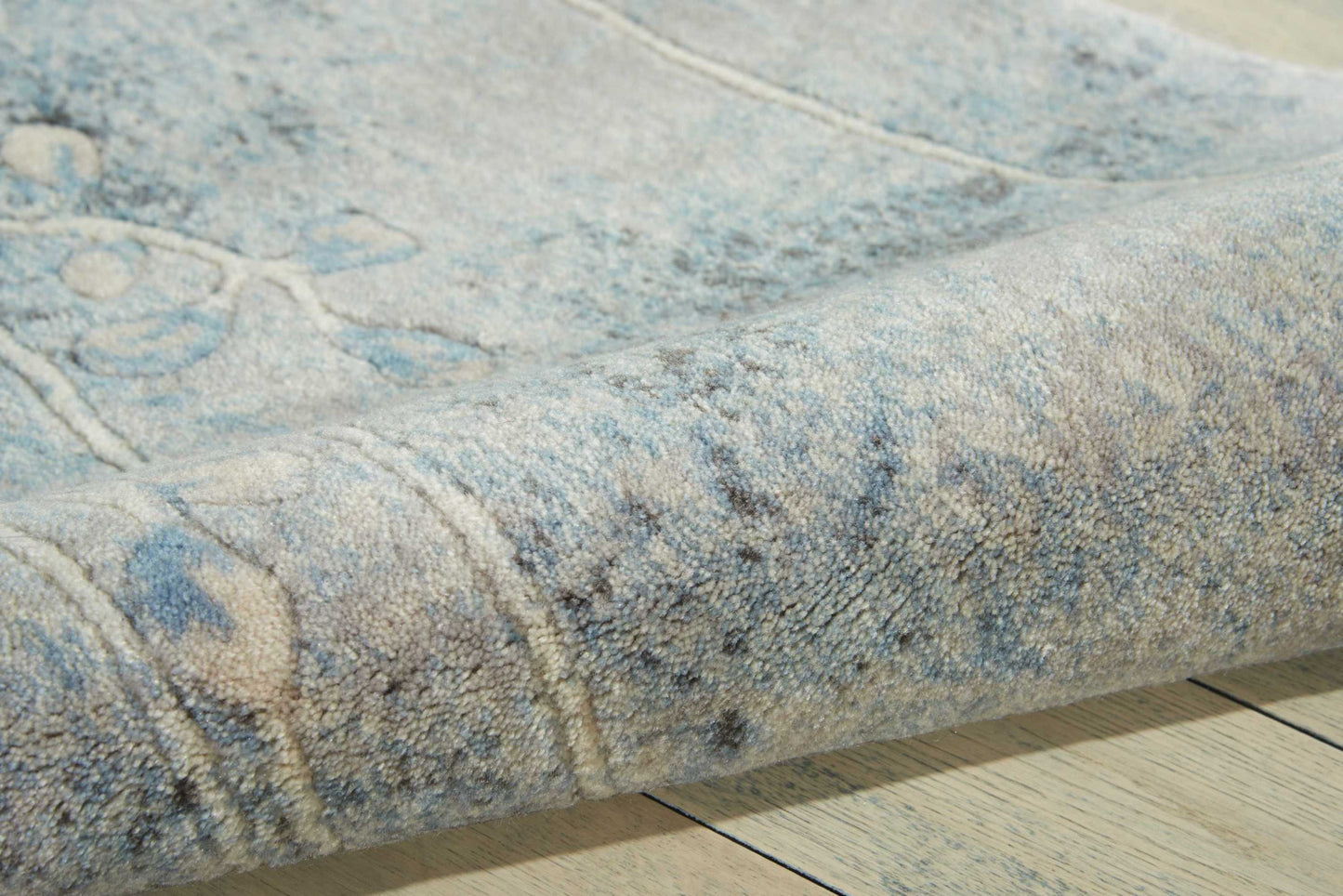 Nourison Somerset 2'3" x 8' Silver/Blue Indoor Rug