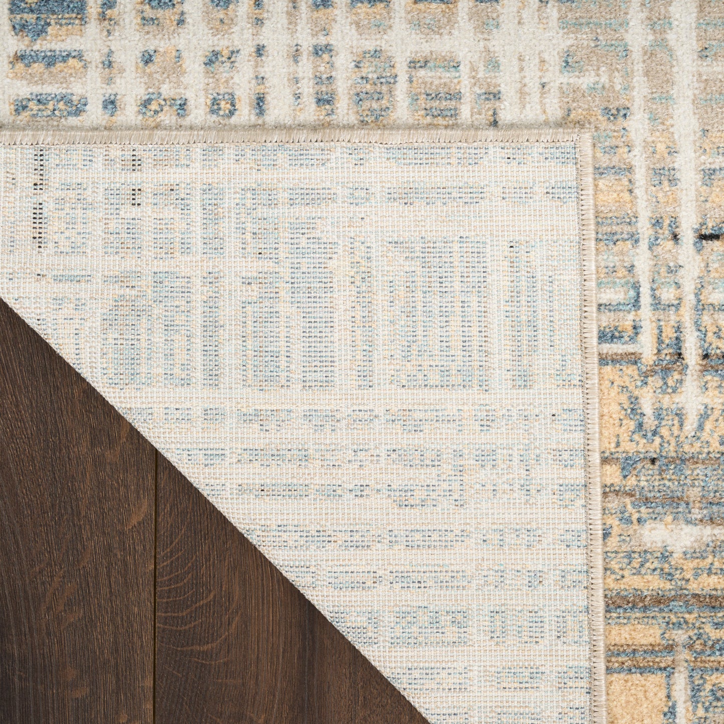 Nourison Washable Decor 5'3" x 7' Ivory Blue Modern Indoor Rug