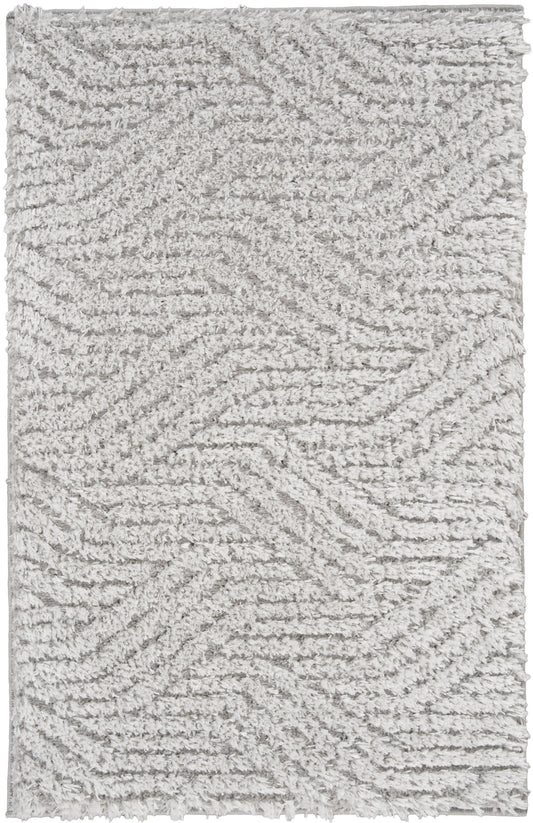 Calvin Klein Surfaces 2' x 3' Silver Grey Shag Indoor Rug
