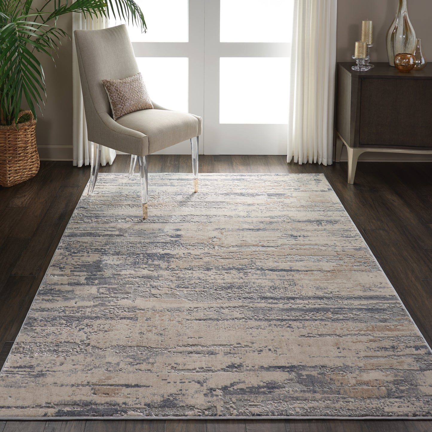 Nourison Rustic Textures 5'3" x 7'3" Beige Grey Modern Indoor Rug