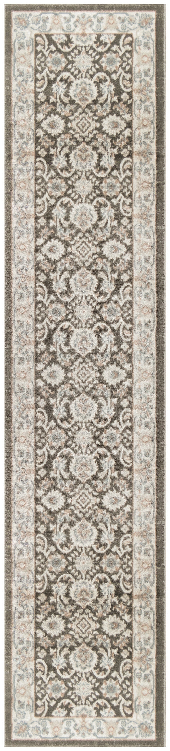 Nourison Serenity Home 2'2" x 7'6" Ivory Grey Blue Vintage Indoor Rug