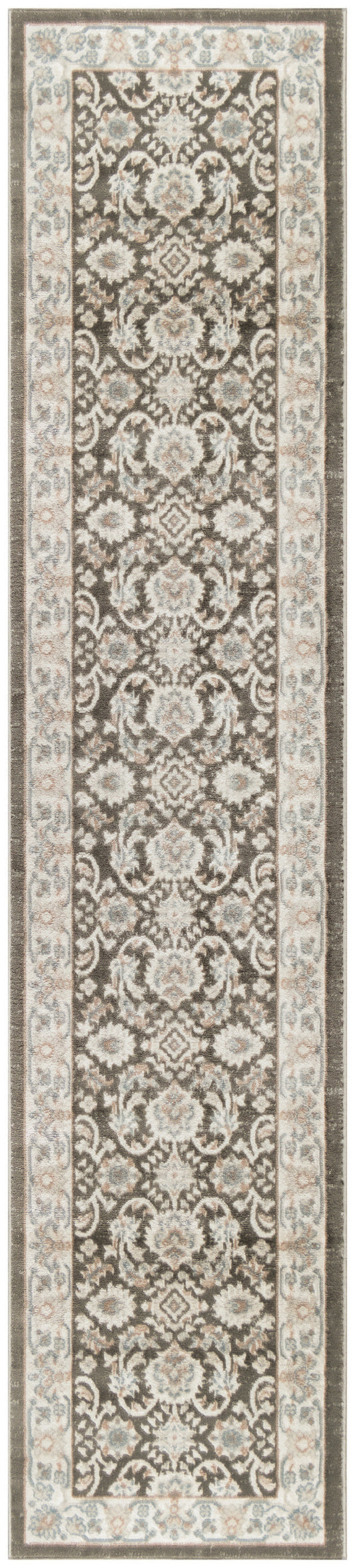 Nourison Serenity Home 2'2" x 7'6" Ivory Grey Blue Vintage Indoor Rug