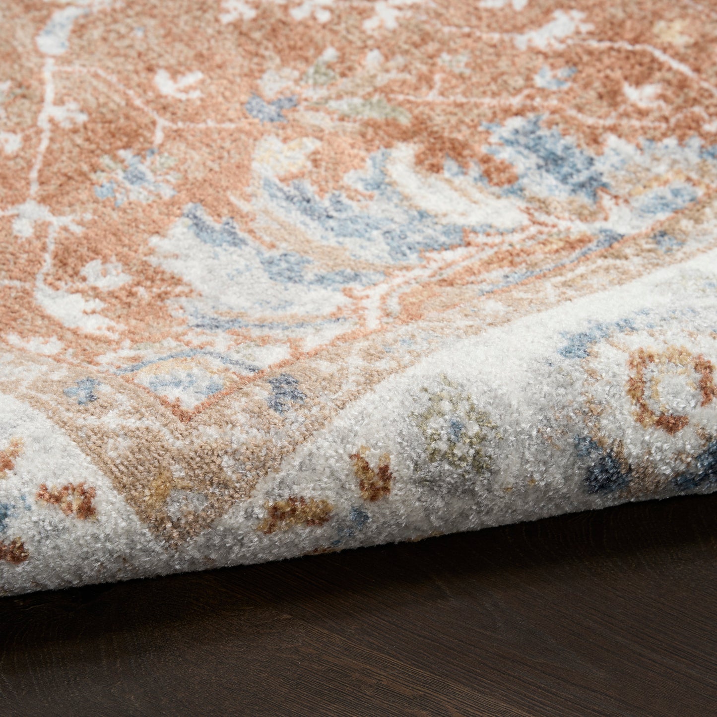 Nourison Astra Machine Washable 6'7" x 9' Rust Ivory Vintage Indoor Rug