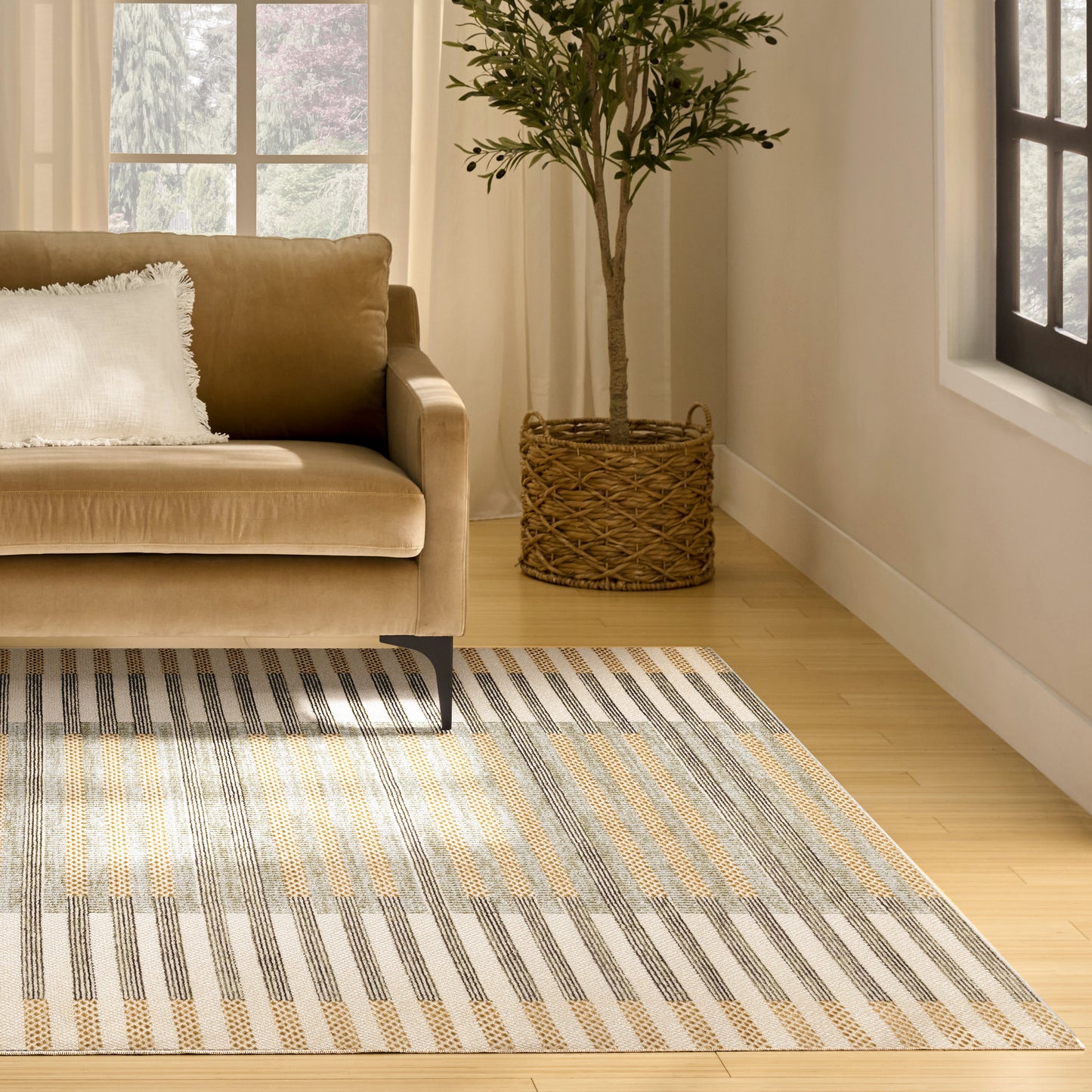 Nourison Nordic 4' x 6' Ivory Multicolor Modern Indoor Rug