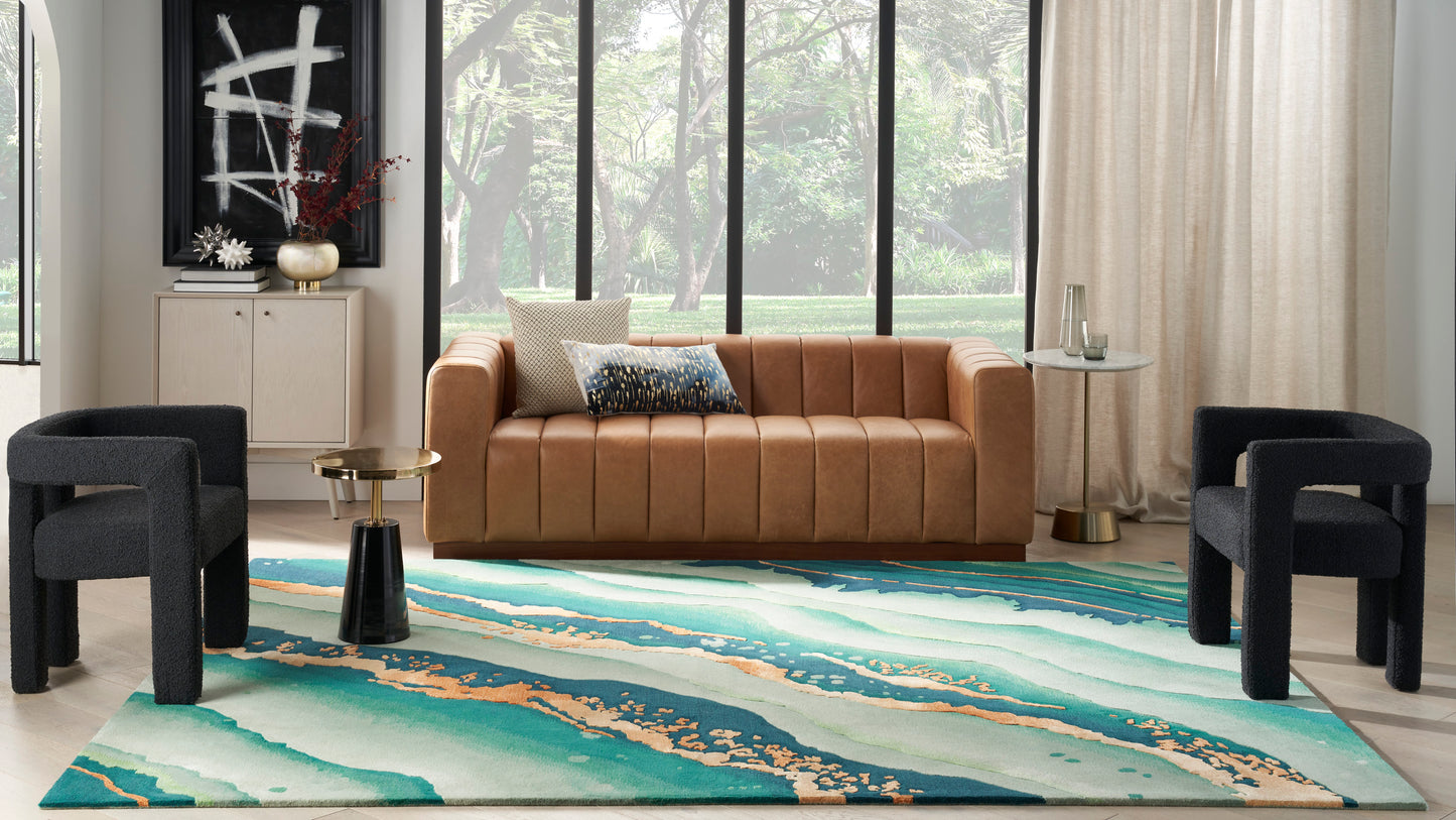 Nourison Prismatic 7'9" x 9'9" Emerald Modern Indoor Rug