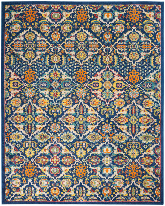 Nourison Allur 7'10" x 9'10" Navy Multicolor Bohemian Indoor Rug