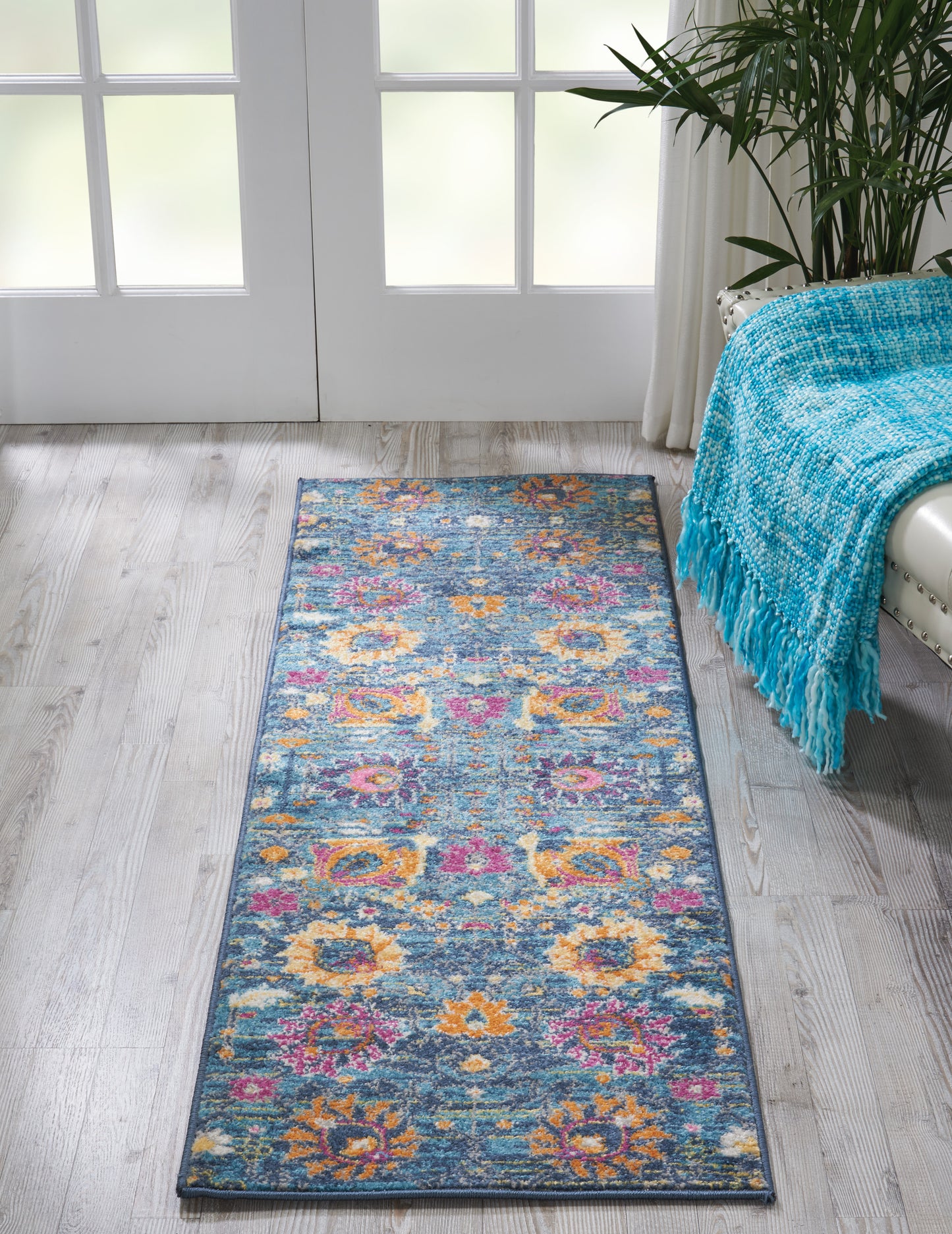 Nourison Passion 1'10" x 6' Denim Bohemian Indoor Rug