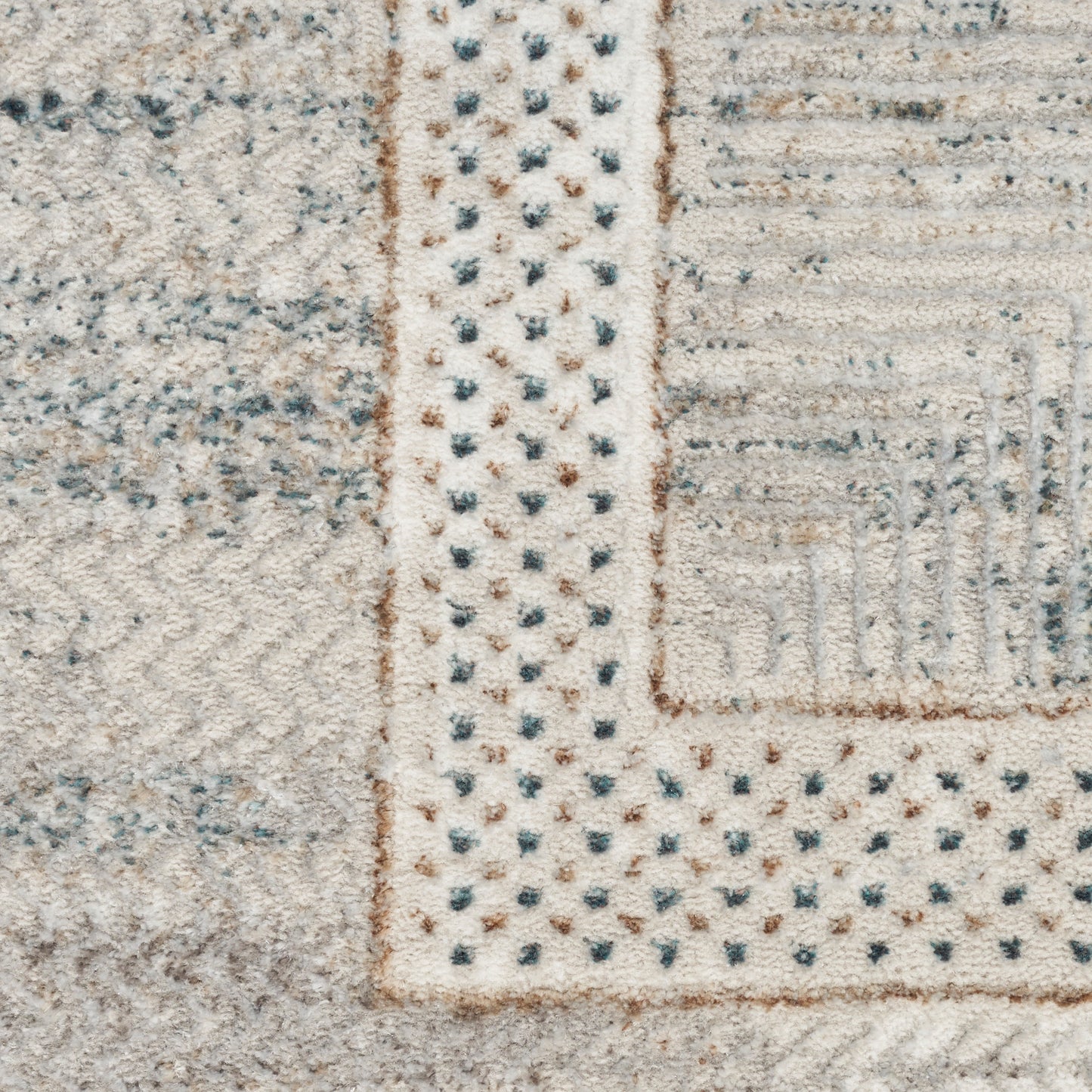 Nourison Glitz 7'10" x 9'10" Ivory Multicolor Modern Indoor Rug