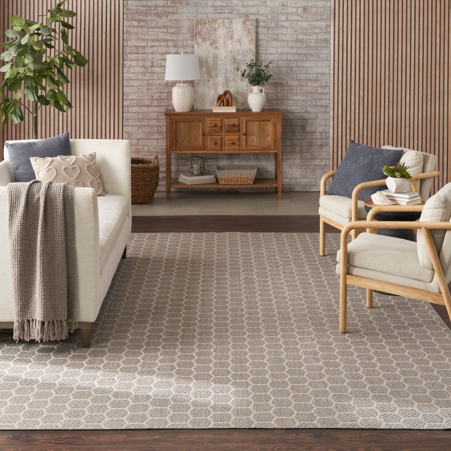 Nourison Twist Reversible 10' x 14' Grey Modern Rug