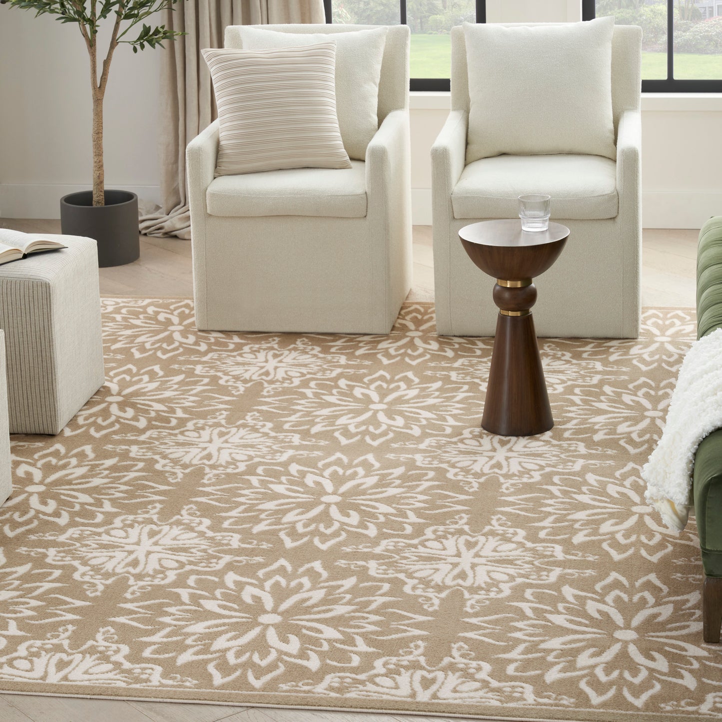 Nourison Jubilant 5'3" x 7'3" Taupe Farmhouse Indoor Rug