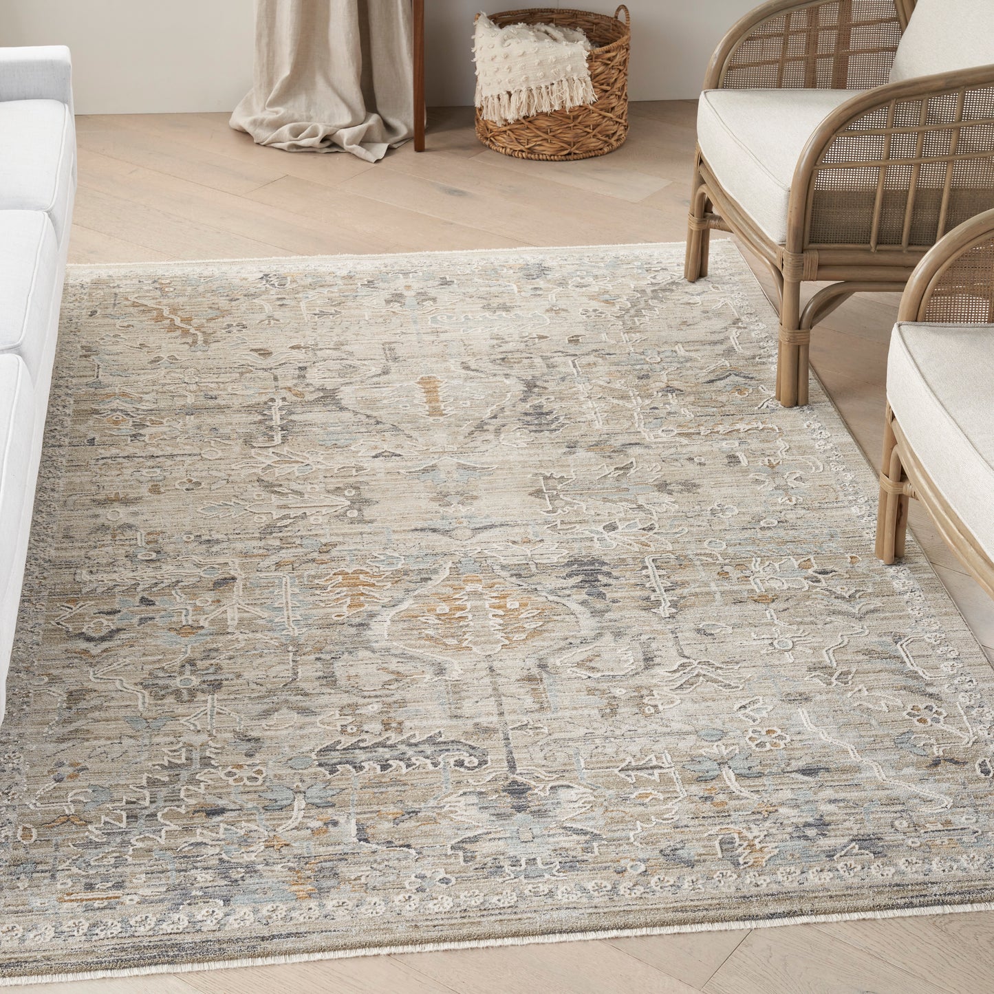 Nourison Lynx 5'3" x 7'10" Ivory Taupe Vintage Indoor Rug