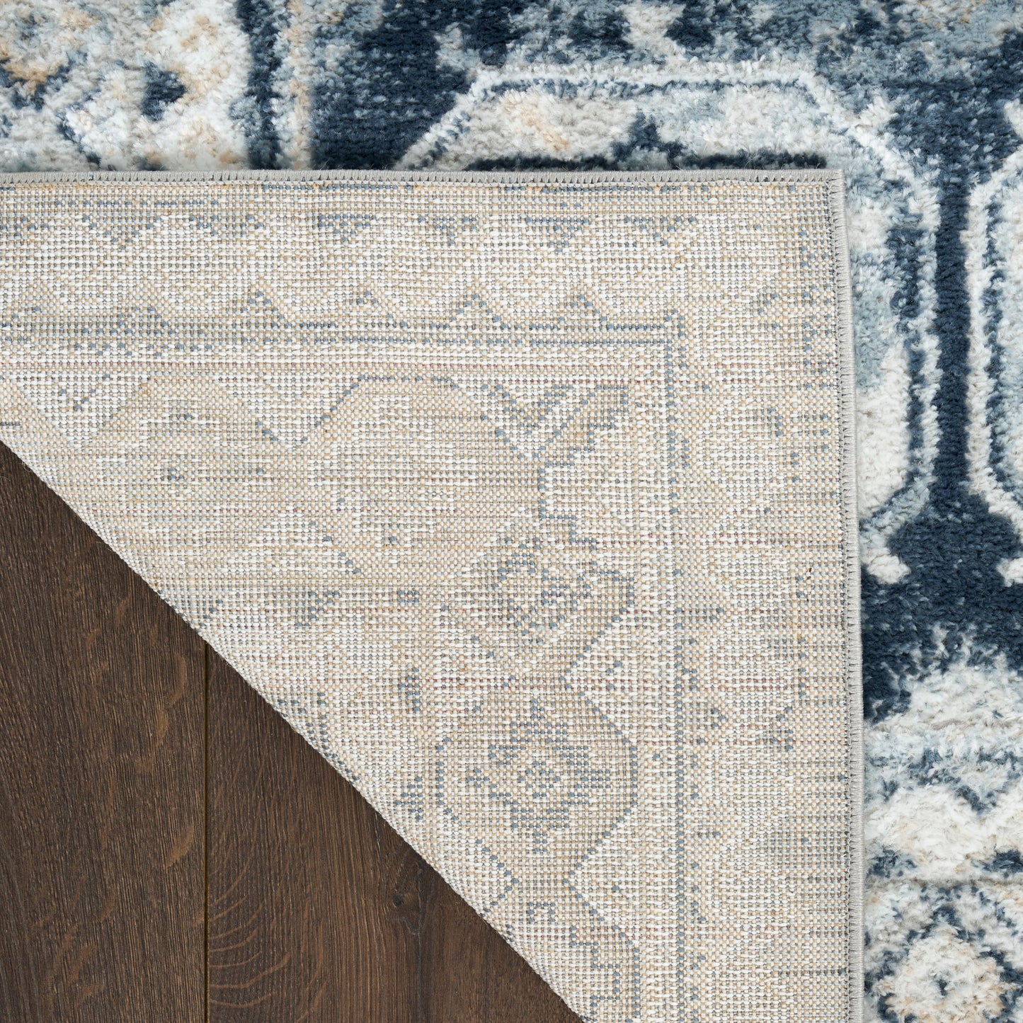 Nourison Dekor 2' x 4' Grey Navy Vintage Indoor Rug