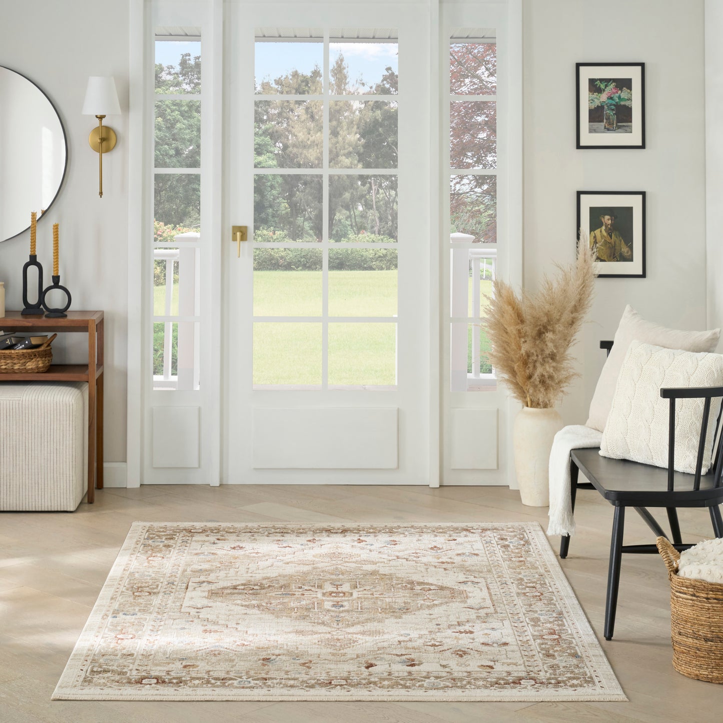 Nourison Pardis 4' x 6' Ivory Taupe Vintage Indoor Rug