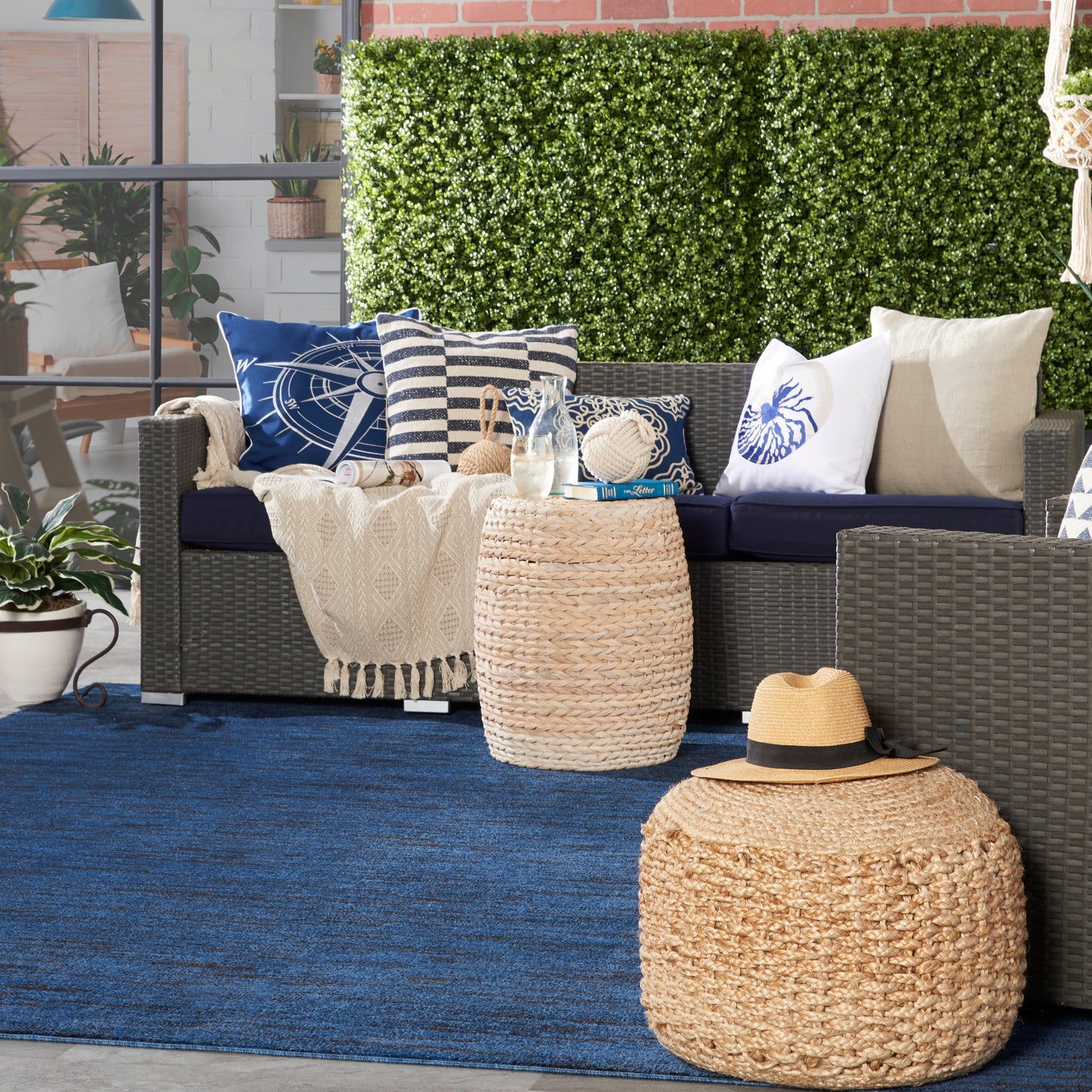 Nourison Nourison Essentials 8' x 10' Midnight Blue Outdoor Rug