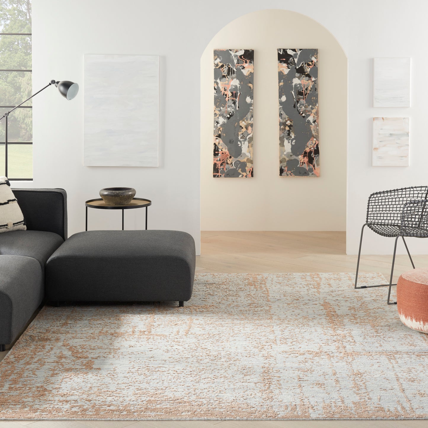 Nourison Luna 7'9" x 9'9" Blue Mocha Modern Indoor Rug