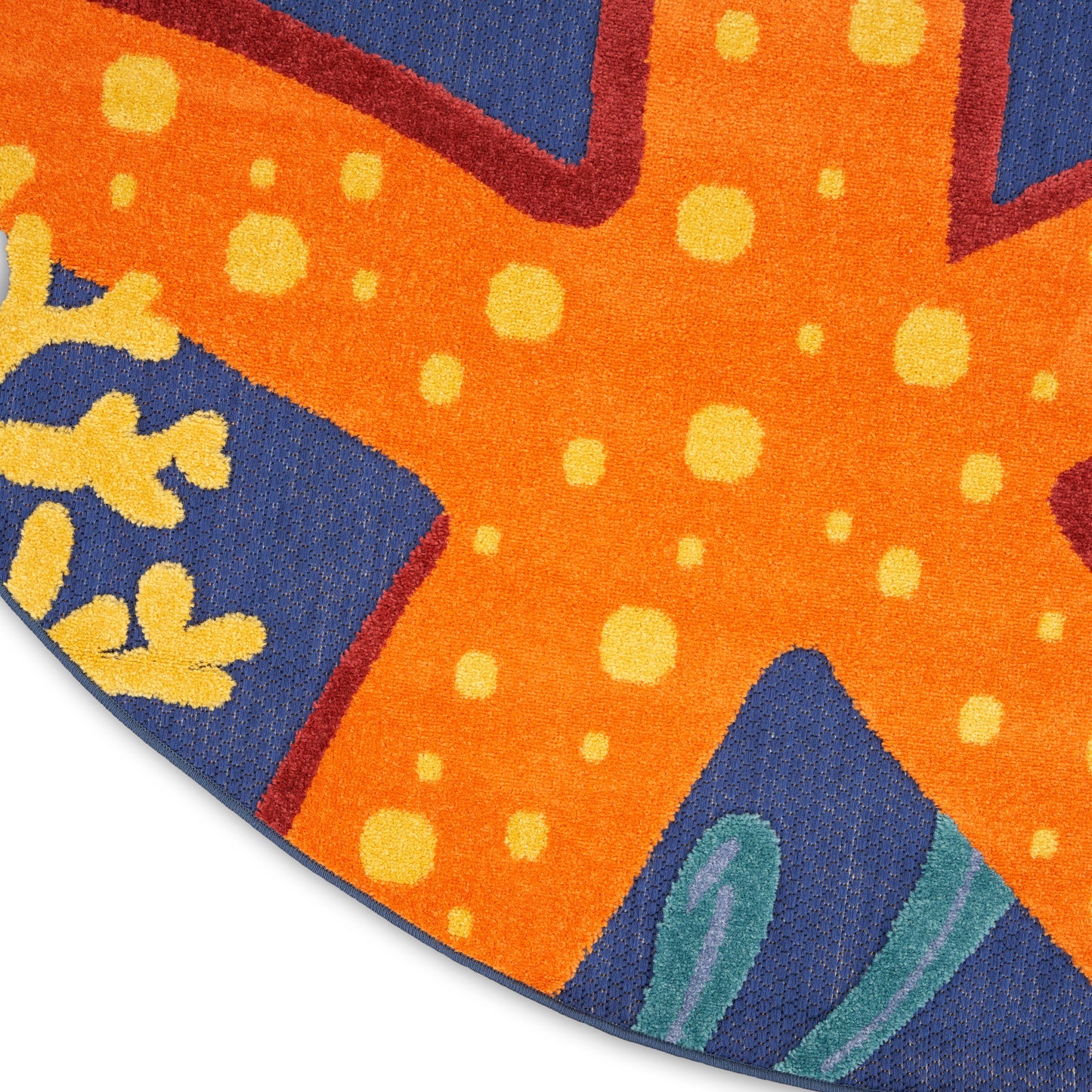 Nourison Aloha 5'3" x Round Navy Multicolor Outdoor Rug