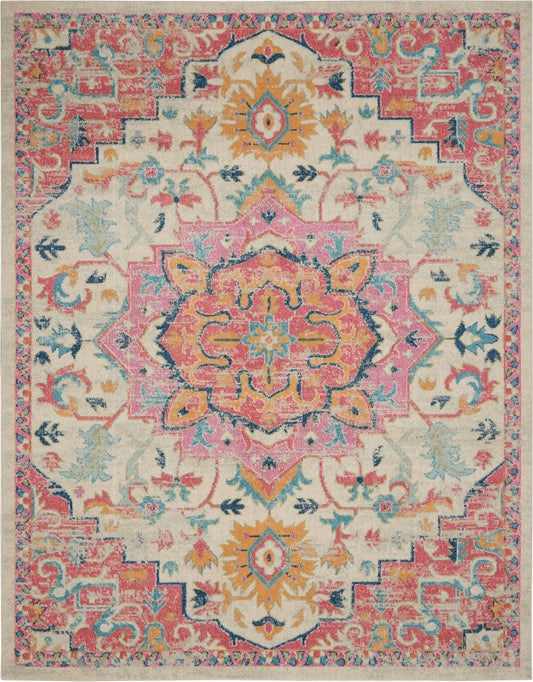 Nourison Passion 9' x 12' Ivory Pink Bohemian Indoor Rug