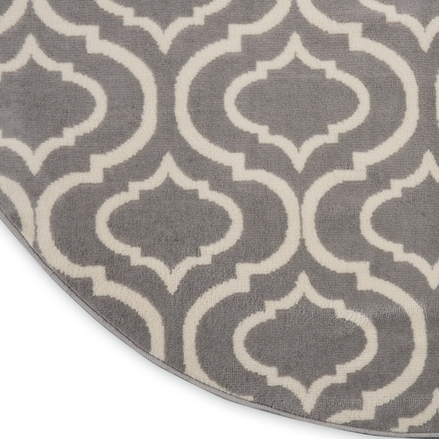 Nourison Jubilant 5'3" x Round Grey Contemporary Indoor Rug