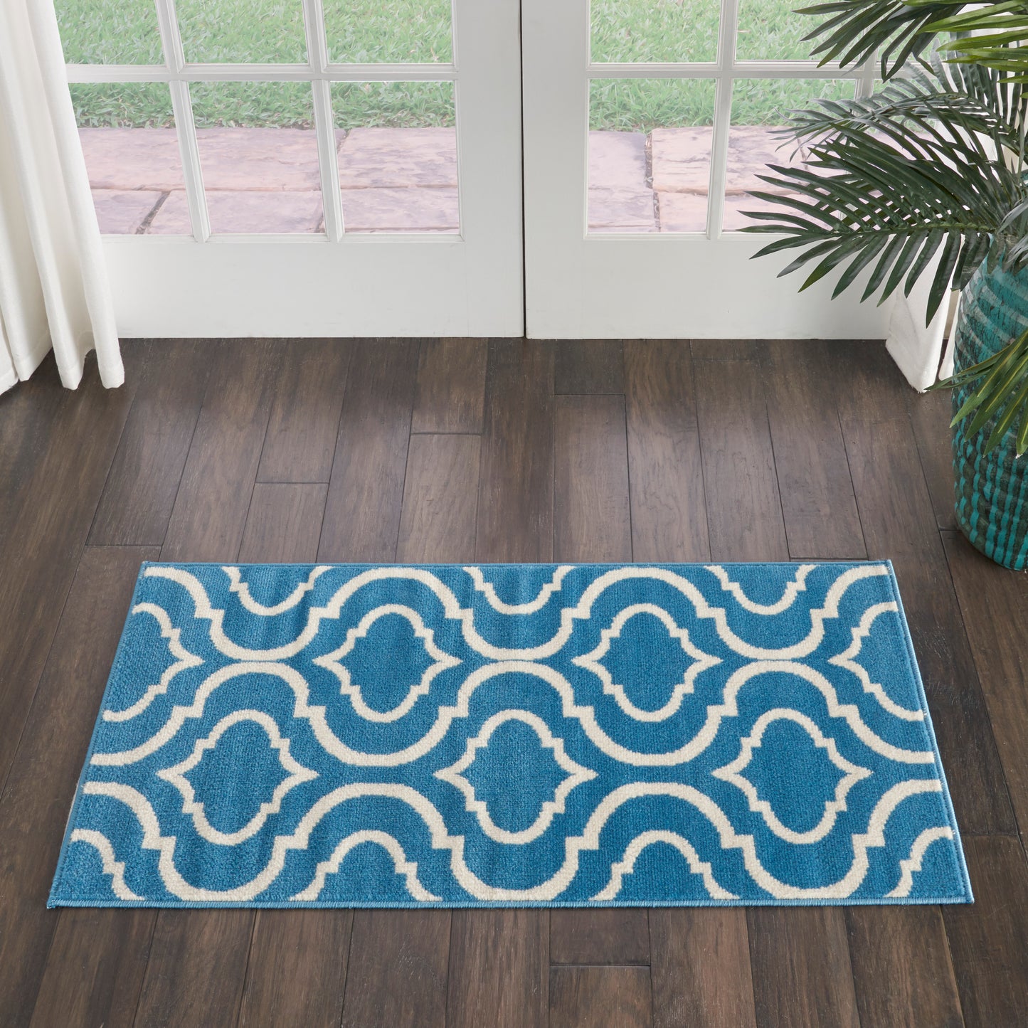 Nourison Jubilant 2' x 4' Blue Contemporary Indoor Rug