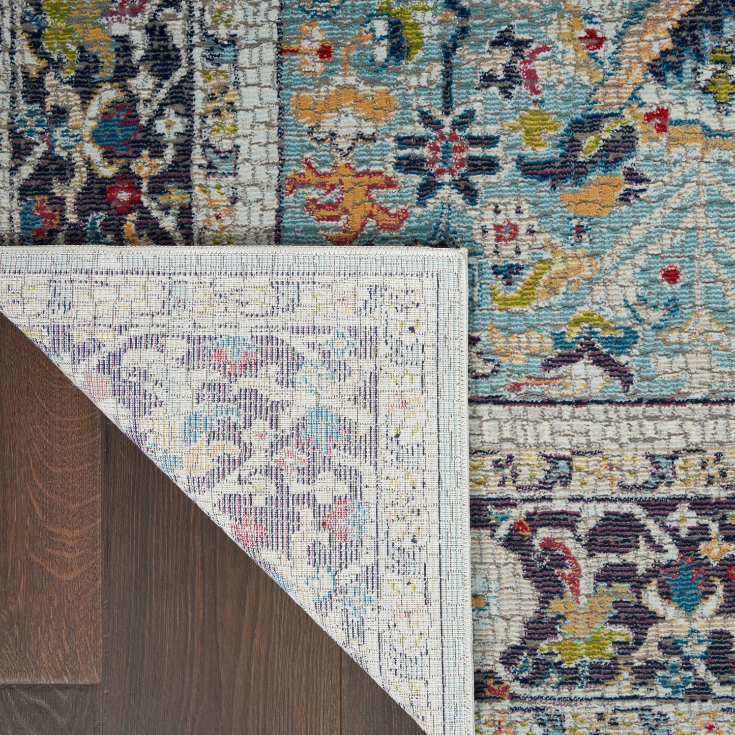 Nourison Ankara Global 5'3" x 7'6" Teal Multicolor Bohemian Indoor Rug