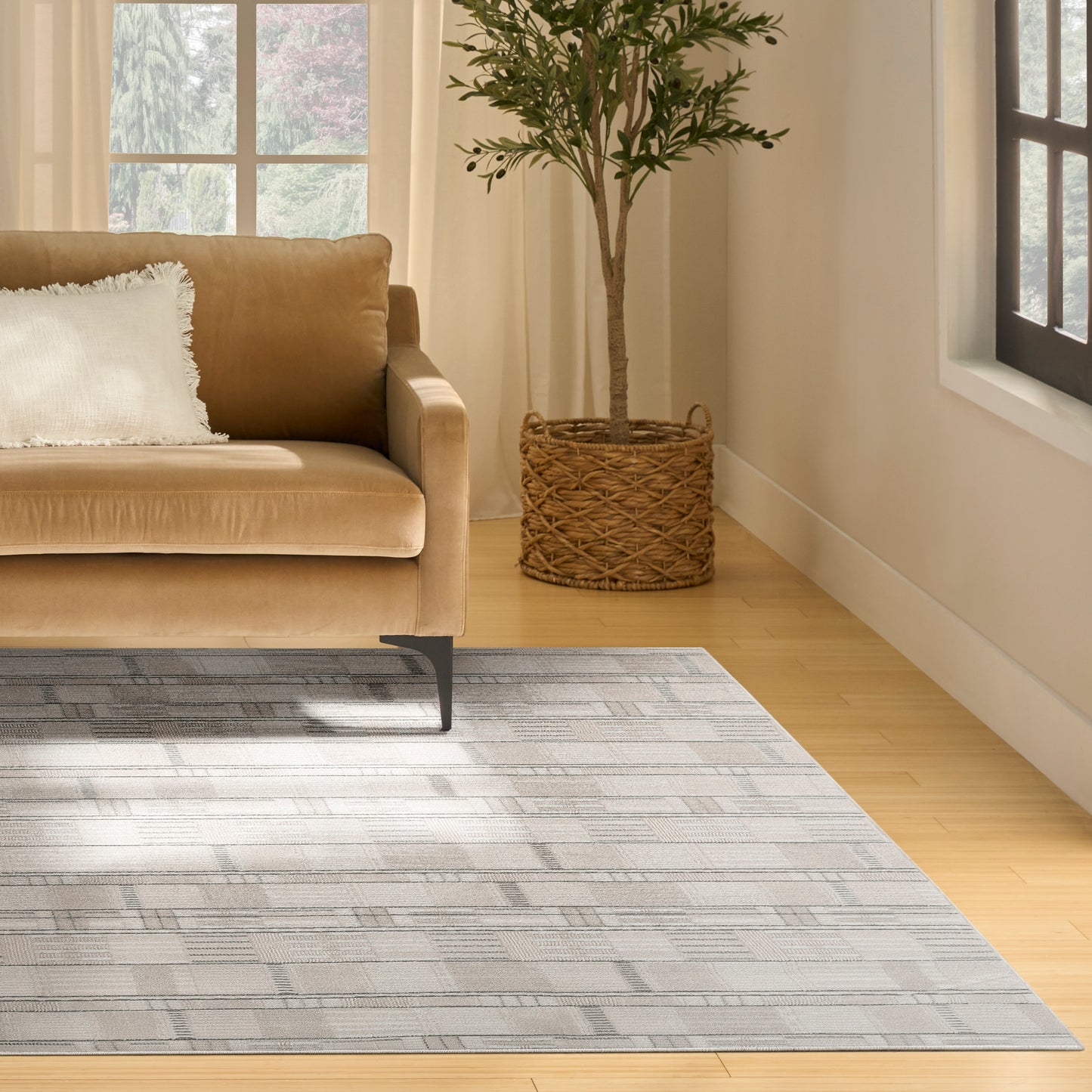 Nourison Nordic 8' x 10' Ivory Grey Modern Indoor Rug