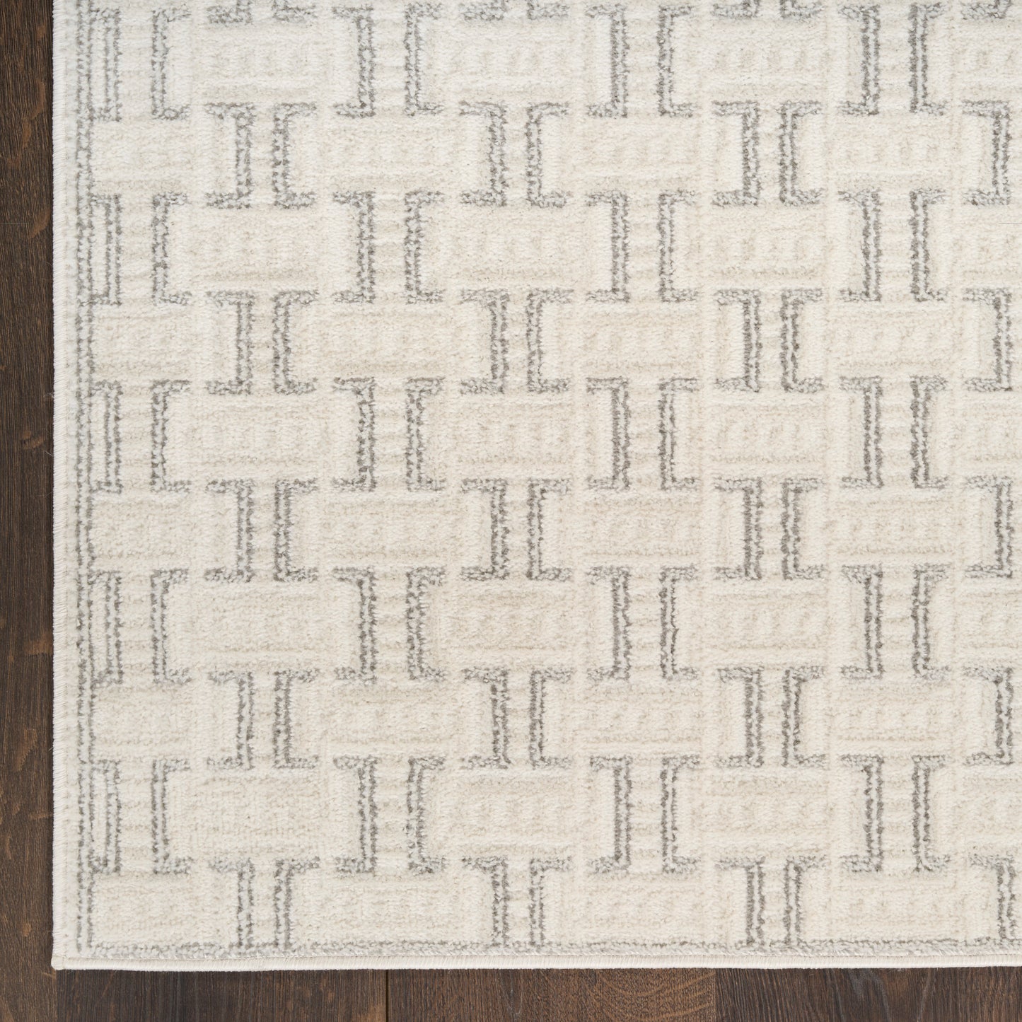 Nourison Nordic 5' x 7' Ivory Grey Scandinavian Indoor Rug