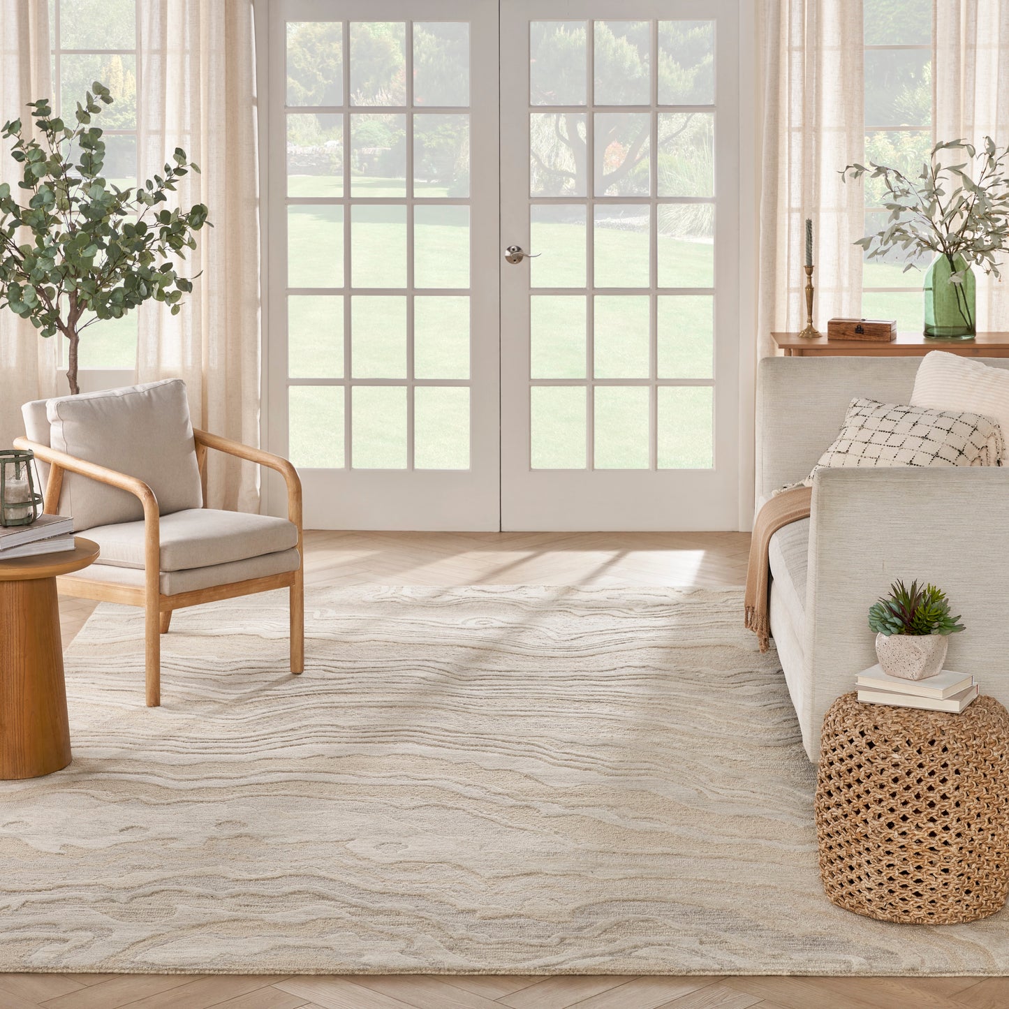 Nourison Graceful 8'6" x 11'6" Beige Modern Indoor Rug