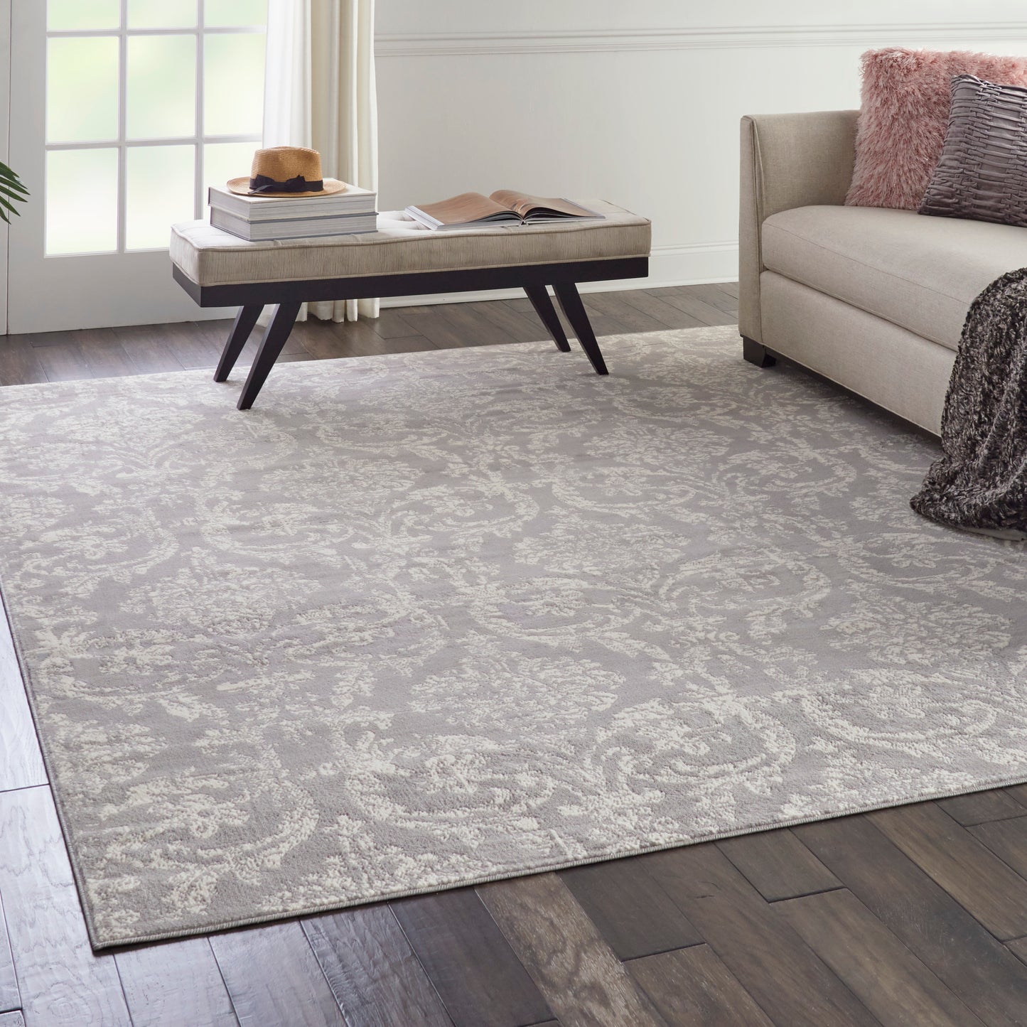 Nourison Jubilant 8'6" x 12' Grey Vintage Indoor Rug