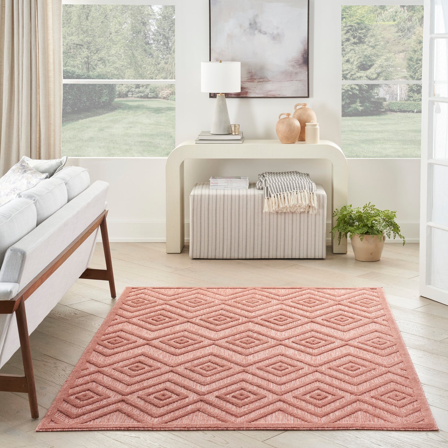 Nourison Versatile 4' x 6' Coral Orange Modern Rug