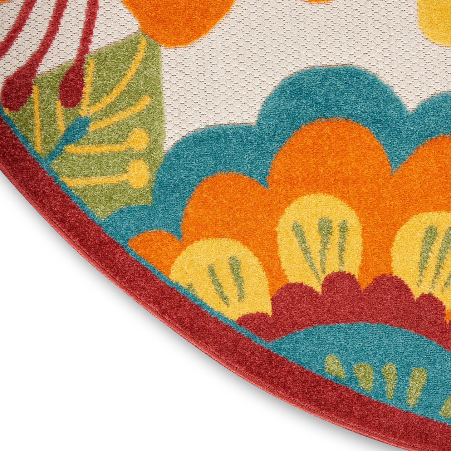 Nourison Aloha 7'10" x Round Multicolor Contemporary Rug