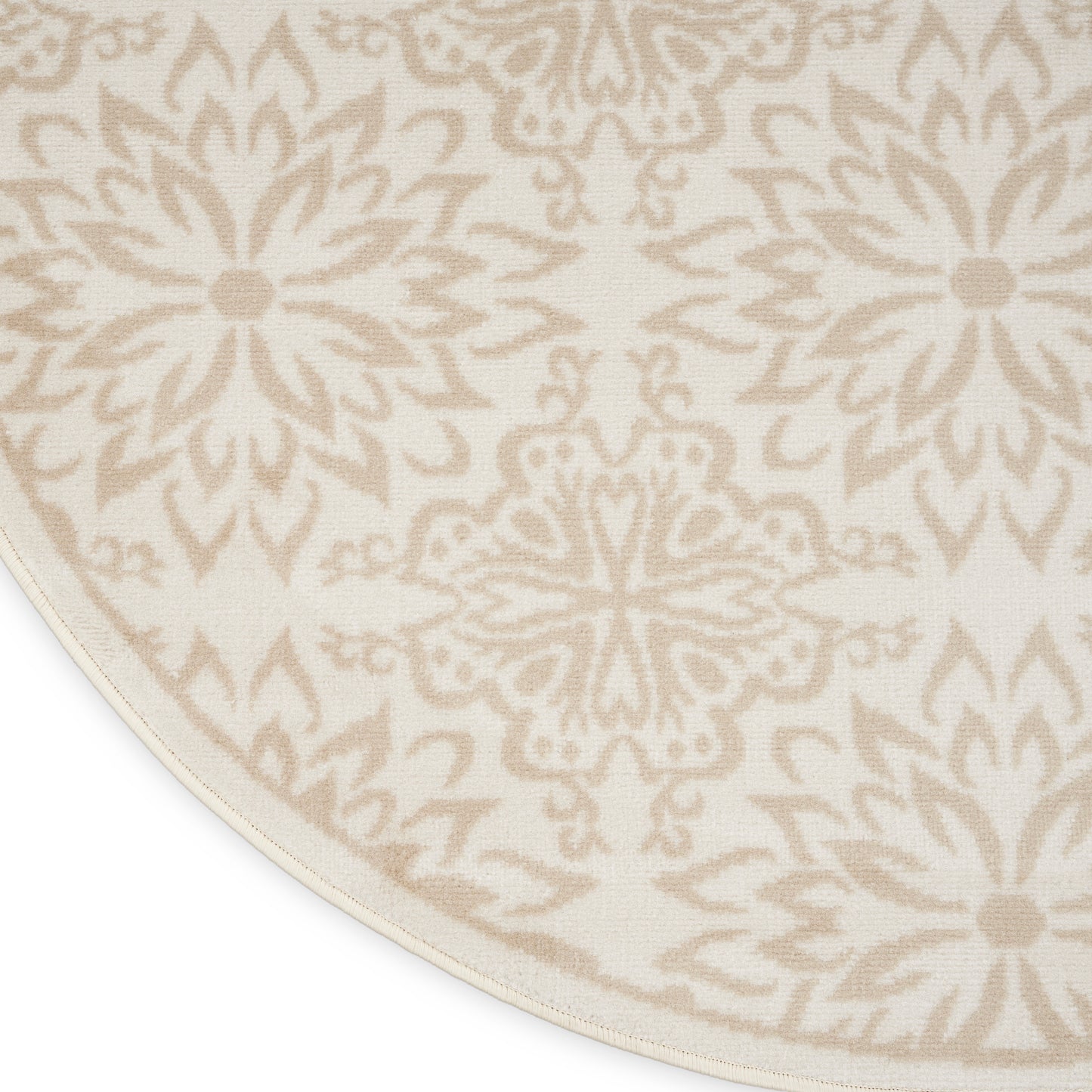 Nourison Jubilant 5'3" x Round Ivory Beige Farmhouse Indoor Rug