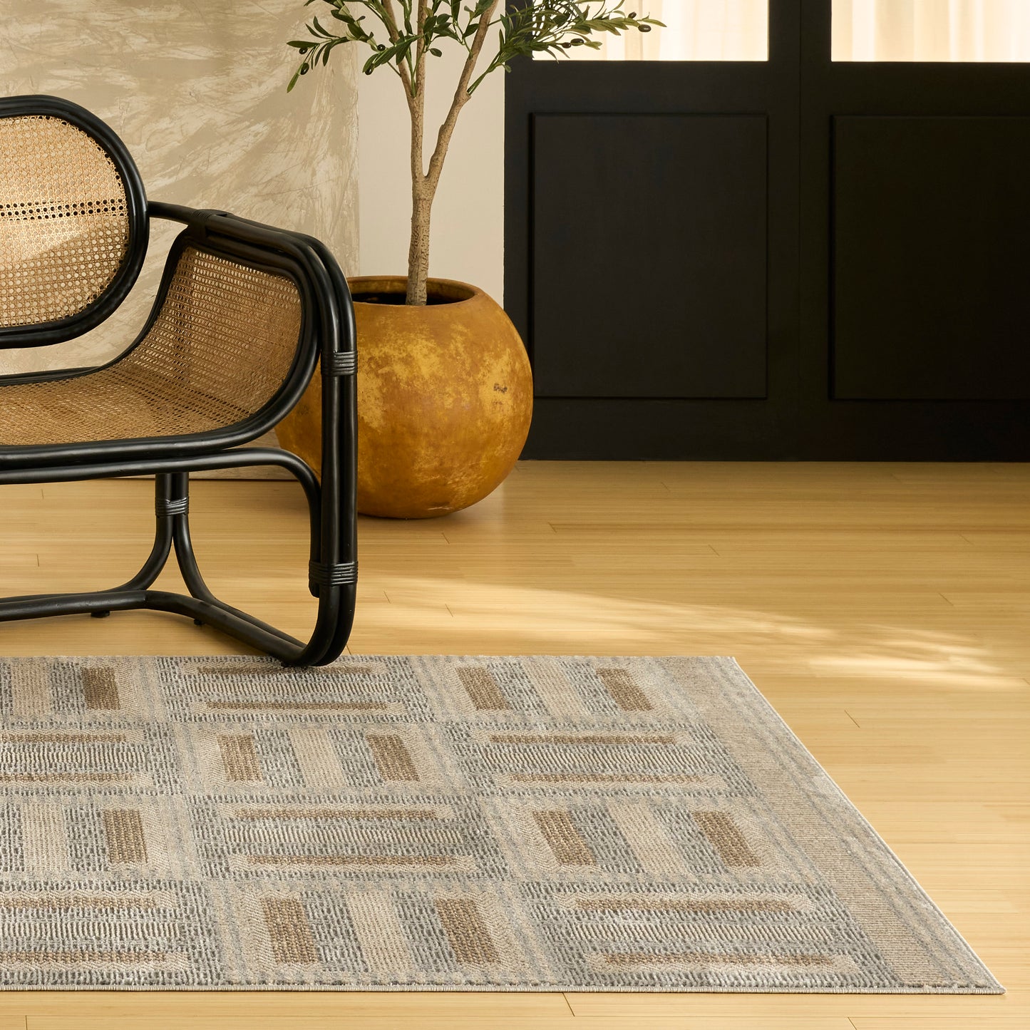 Nourison Nordic 5' x 7' Grey Multicolor Modern Indoor Rug