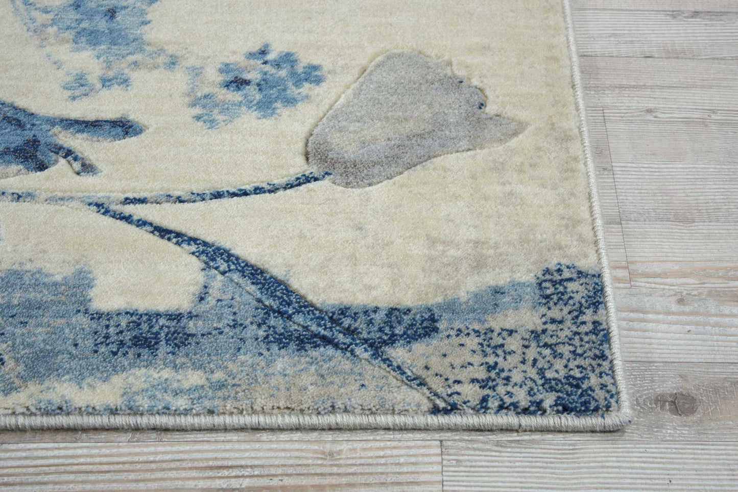 Nourison Somerset 2'3" x 8' Ivory/Blue Farmhouse Indoor Rug