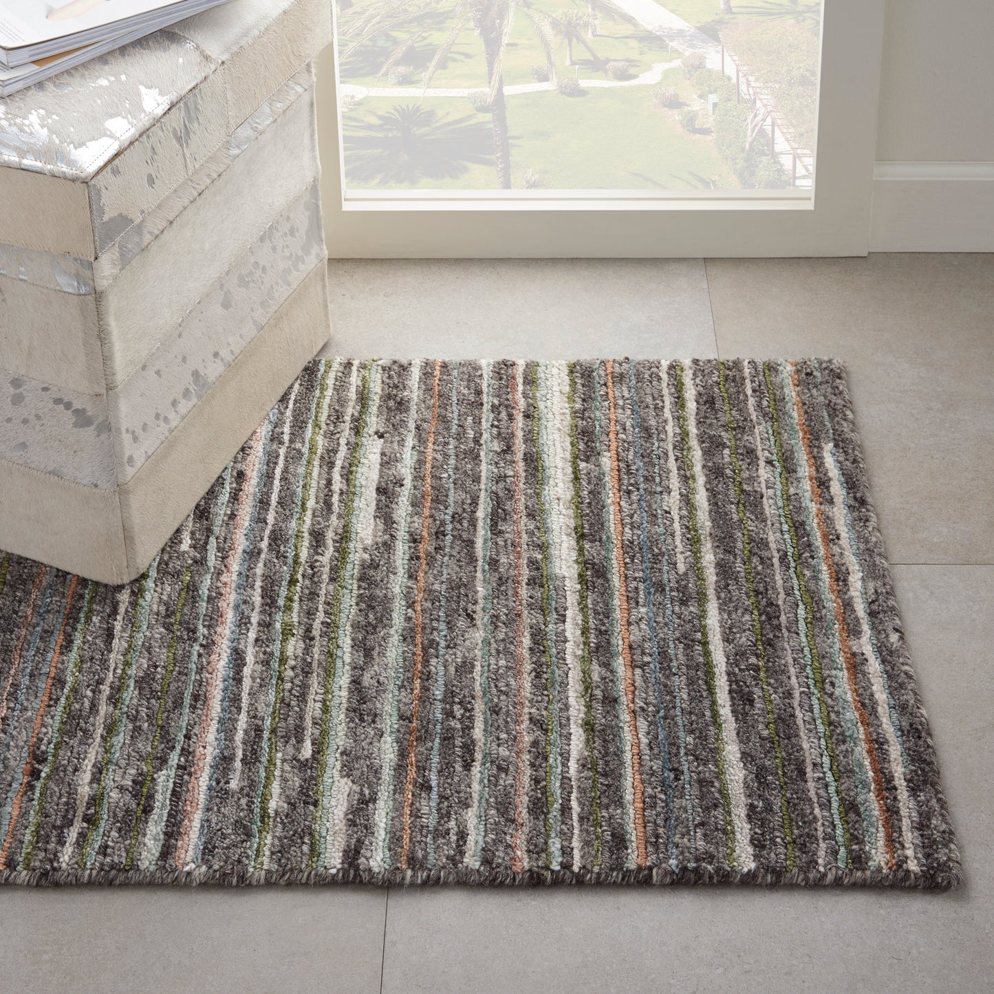 Nourison Plateau 2' x 3' Grey Green Modern Indoor Rug