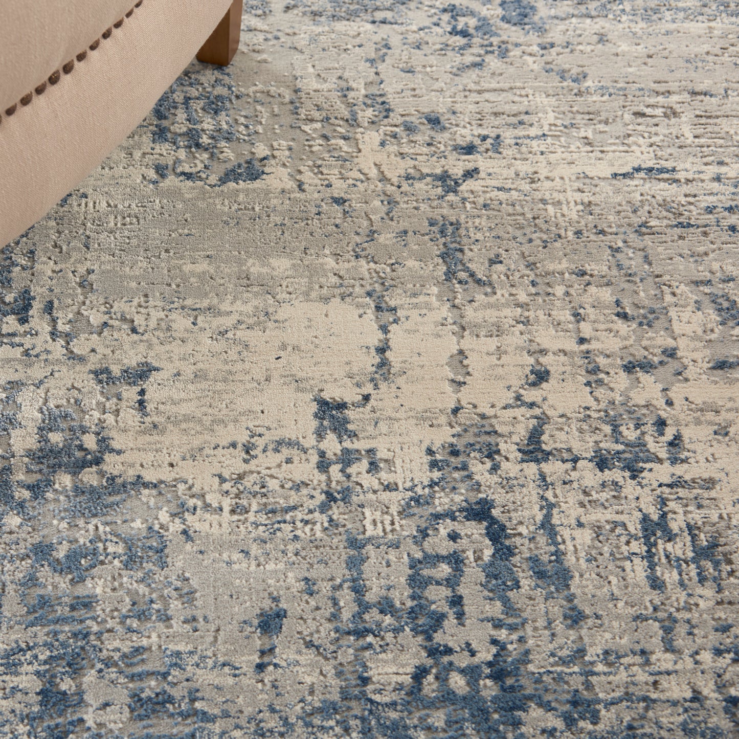 Nourison Rustic Textures 3'11" x 5'11" Ivory Blue Modern Indoor Rug