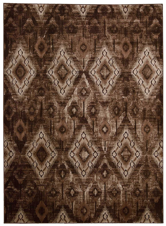 Nourison Karma 9'3" x 12'9" Chocolate Vintage Indoor Rug