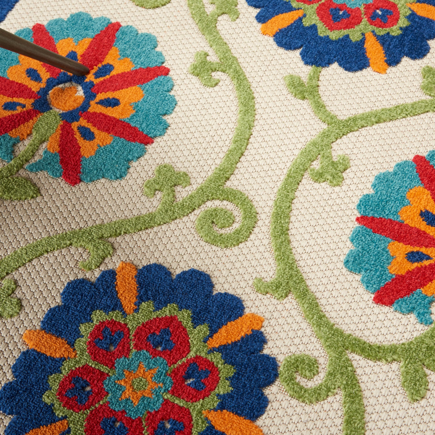 Nourison Aloha 5'3" x 7'5" Blue Multicolor Contemporary Rug