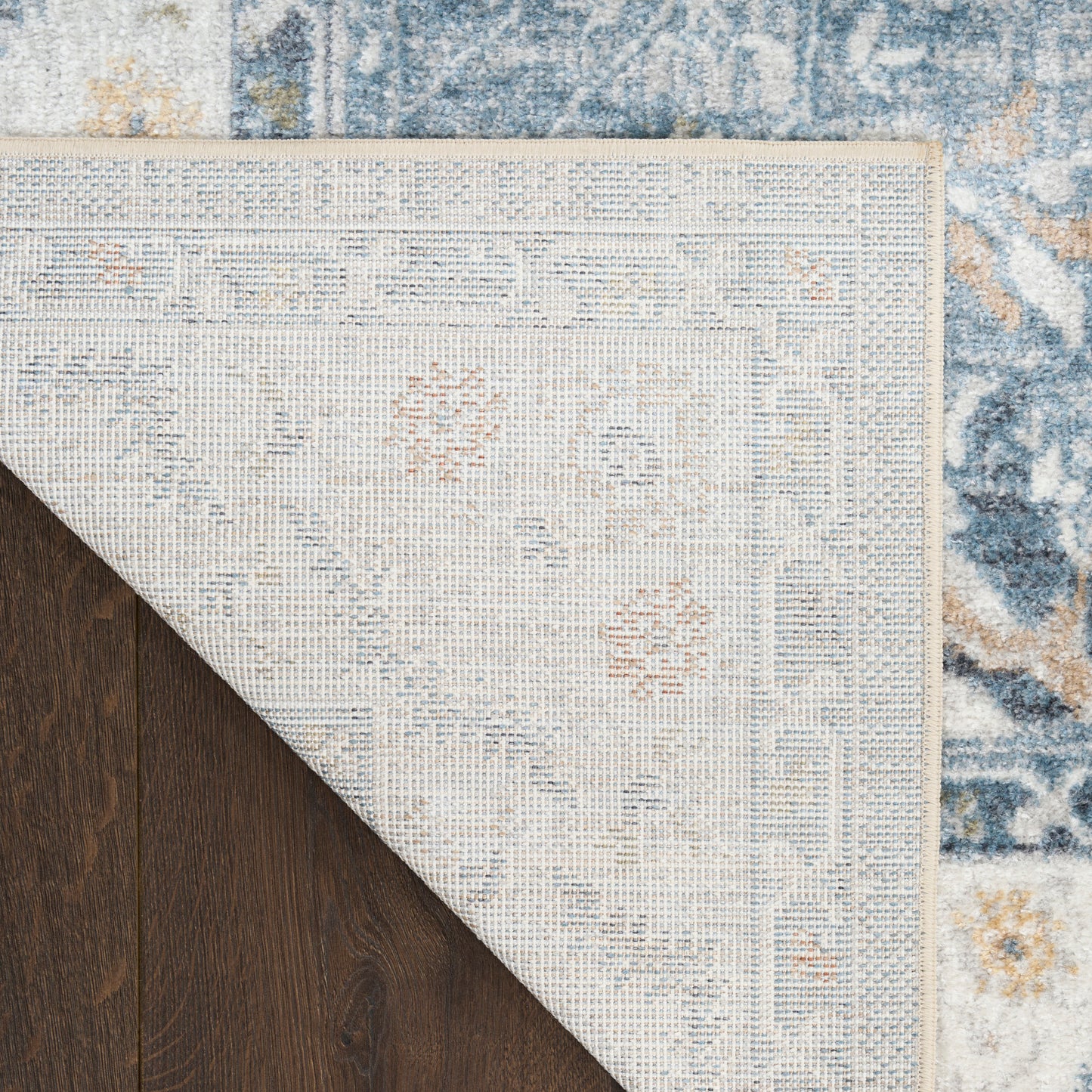 Nourison Astra Machine Washable 4' x 6' Blue Vintage Indoor Rug