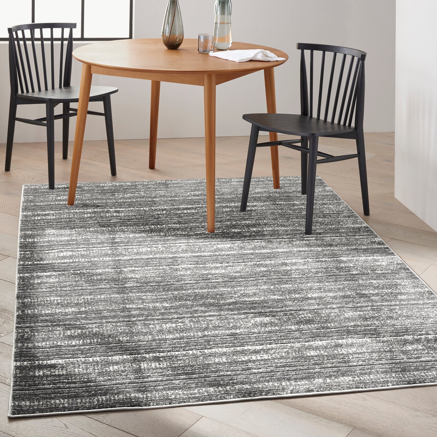 Calvin Klein CK011 Verdant 5'3" x 7'3" Charcoal Ivory Modern Indoor Rug