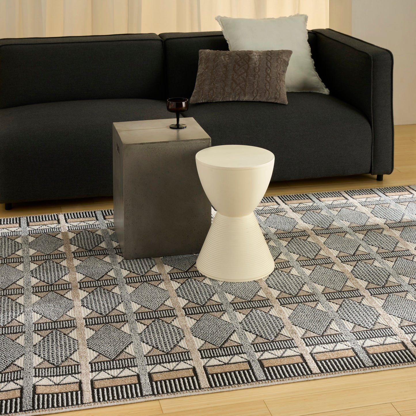 Nourison Nordic 5' x 7' Ivory Multicolor Modern Indoor Rug