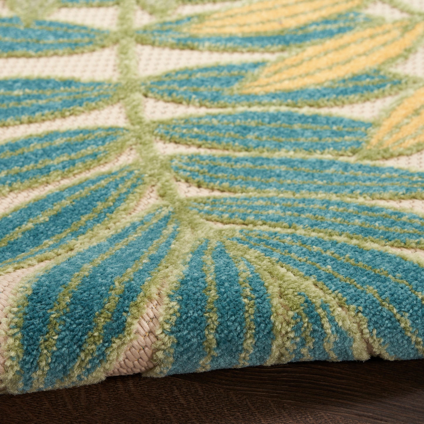 Nourison Aloha 5'3" x 7'5" Green Multicolor Outdoor Rug