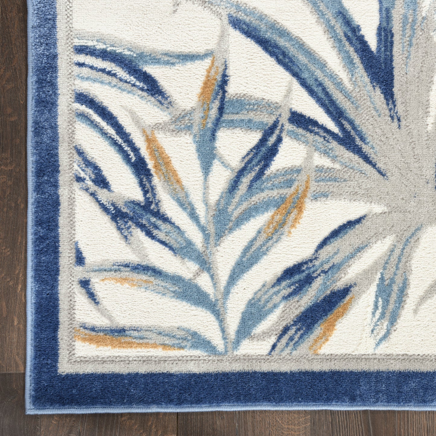 Nourison Seaside 7'10" x 9'10" Ivory Blue Tropical Indoor Rug