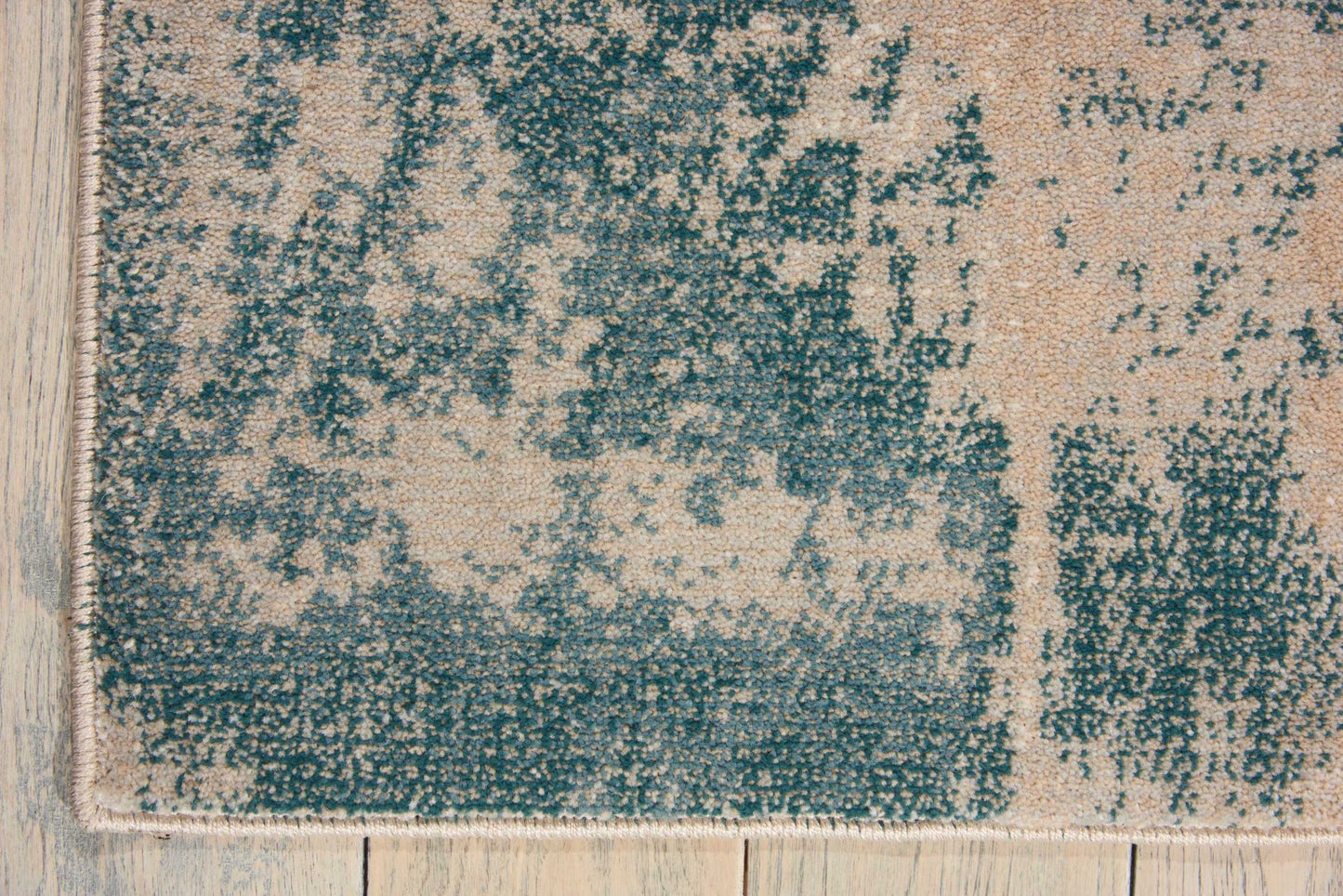 Nourison Maxell 7'10" x 10'6" Ivory/Teal Modern Indoor Rug