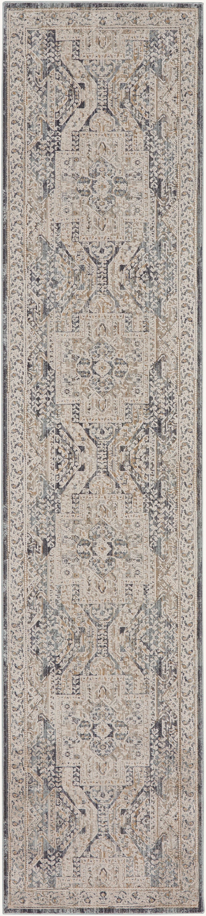 Nourison Lynx 2'3" x 12' Ivory Charcoal Vintage Indoor Rug
